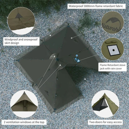 Naturehike Ranch Fire Pyramid Double-layer 2 Persons Waterproof Tent