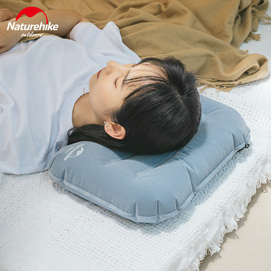 Naturehike 110g Portable MINI Ultralight TPU Flocking Inflatable Pillow BLUE