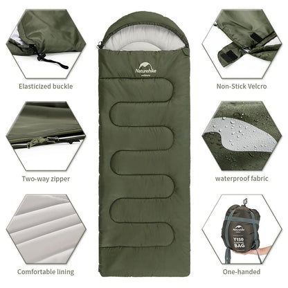 Naturehike Y150  Ultralight Cotton Sleeping Bag Large Green