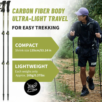 Naturehike 2Pcs Ultra-Light Hoar Trek Carbon Fiber Trekking Poles