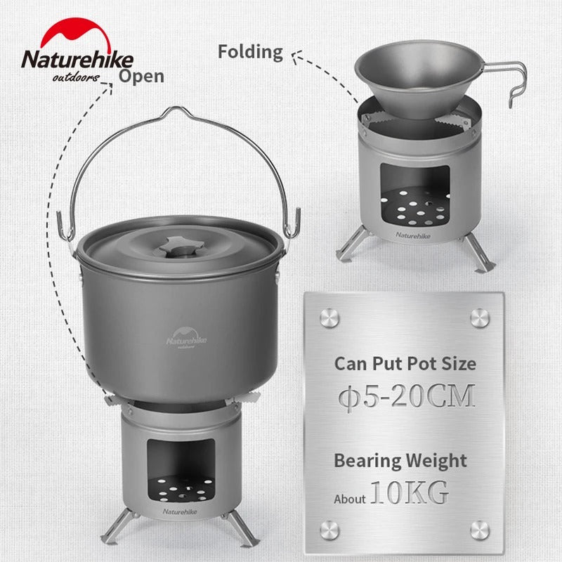 Naturehike Ultralight Titanium Mini Portable Firewood Camping Stove