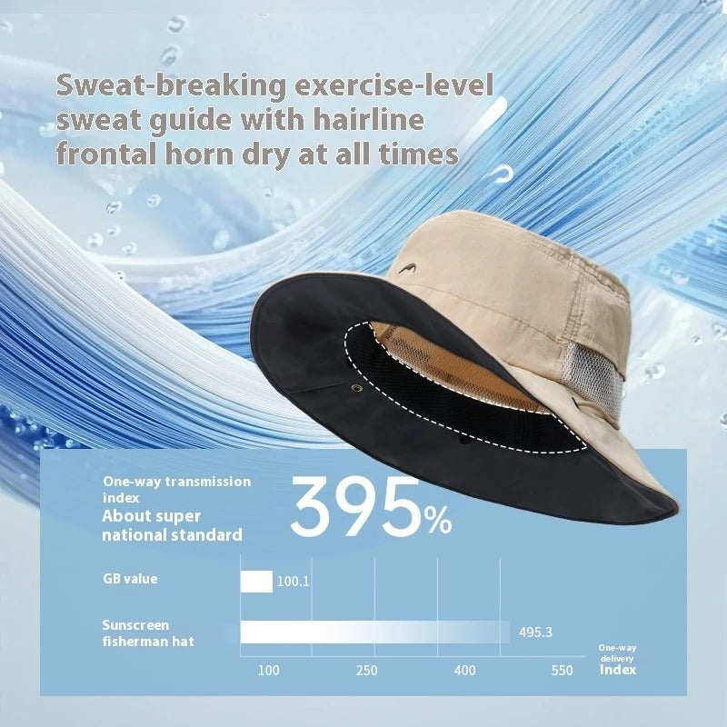 Naturehike Black Coated UPF2000+ Wide Brim Hat Sun Fisherman Hat UV Protected