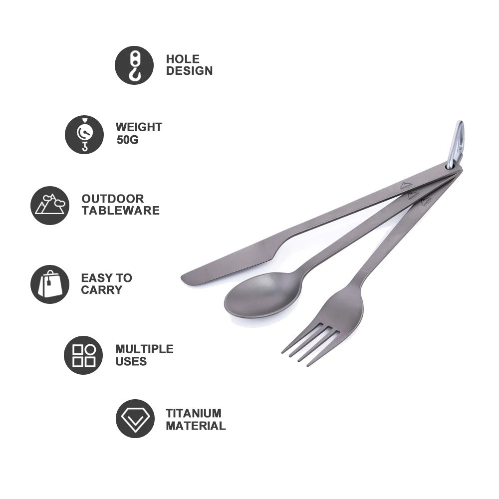 Widesea Ultralight Titanium Tableware Cutlery Set 50G