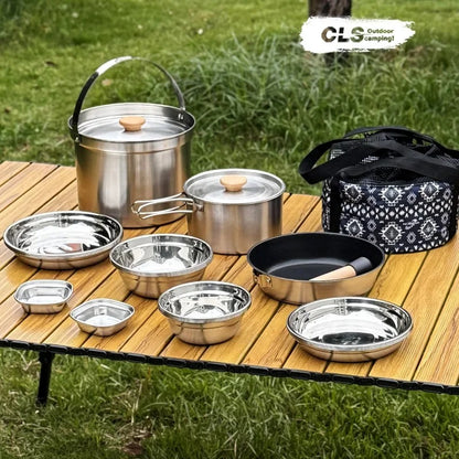 NOBANA CLS 22PCS Triple Stencorpel Stainless Steel Dinware Cooking Camping Set