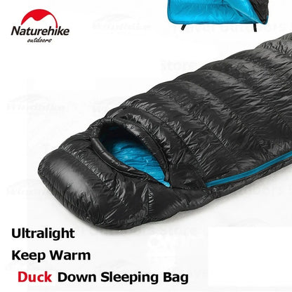 Naturehike CW400 Square Duck Down Winter Sleeping Bag L Grey