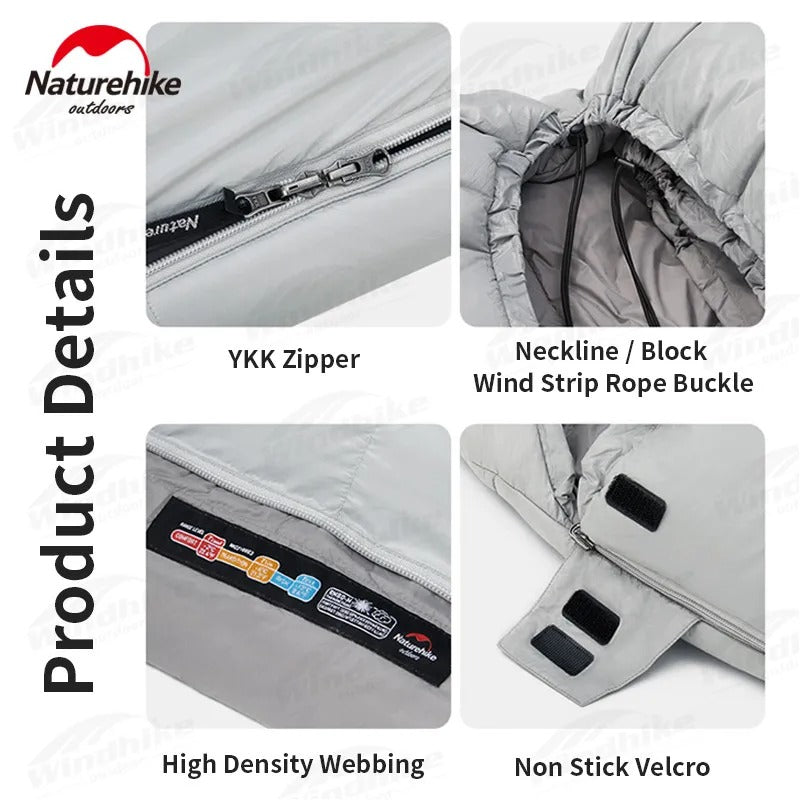 Naturehike UltraLight Duck Down Warm Envelope Hooded Cotton Sleeping Bag RM40
