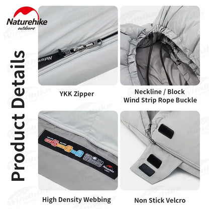 Naturehike UltraLight Duck Down Warm Envelope Hooded Cotton Sleeping Bag RM40