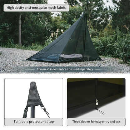 Naturehike Ranch Fire Pyramid Double-layer 2 Persons Waterproof Tent
