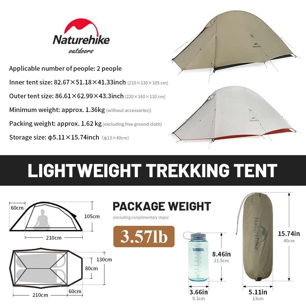 Naturehike Cloud up Pro 2 Person Ultralight Camping Tent