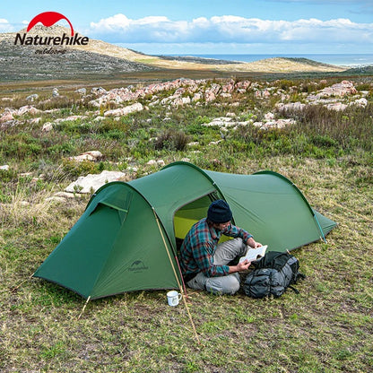 Naturehike 4-Season Opalus Tunnel 3 Person Tent with Footprint Green