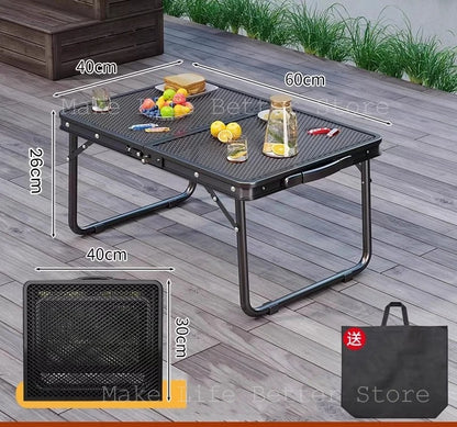 Outdoor Camping Iron Mesh Portable Folding Table