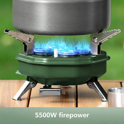 New Portable 5500W Five-Burner Metallic Travel Gas Stove With Bag MA-605