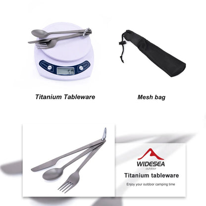 Widesea Ultralight Titanium Tableware Cutlery Set 50G