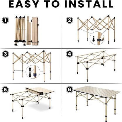 Folding Aluminum Outdoor Table Large