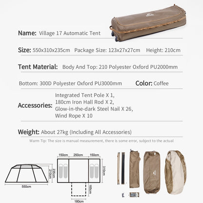 Naturehike New Village17 Automatic Tent Outdoor Camping Large Space