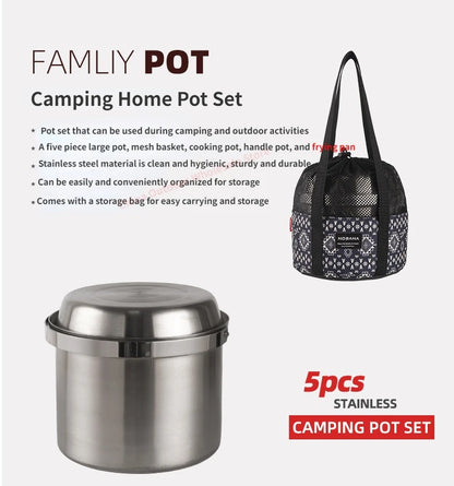 NOBANA 5pcs Camping Family Pot Set TYPE B
