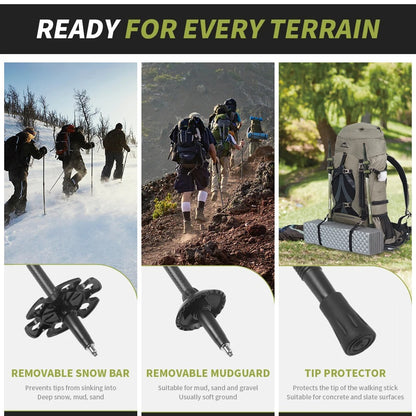 Naturehike 2Pcs Ultra-Light Hoar Trek Carbon Fiber Trekking Poles