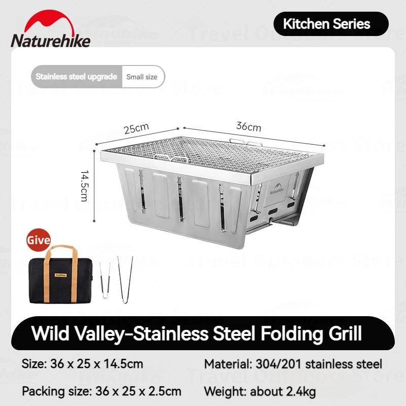 Naturehike Outdoor Stainless Steel Folding IGT Table BBQ Grill