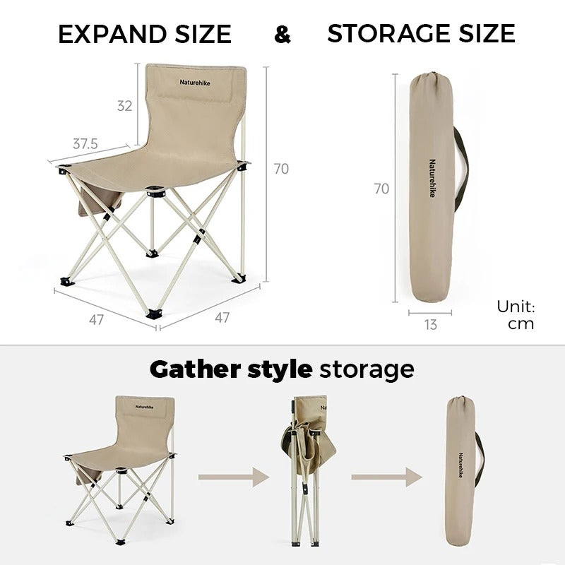 Naturehike T01 Ultralight Foldable Steel Frame Portable Camping Stool