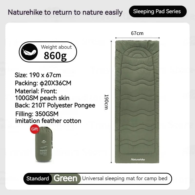Naturehike Ultralight 860g Warm Peach Skin Velvet Sleeping Mattress