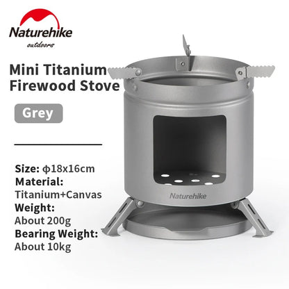 Naturehike Ultralight Titanium Mini Portable Firewood Camping Stove
