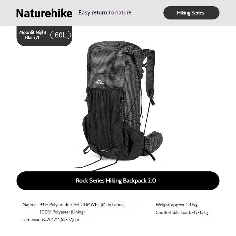 Naturehike Backpack Rock 2.0 Upgraded Ultralight Backpack