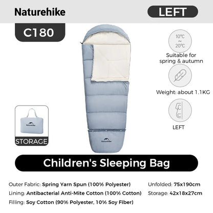 Naturehike Outdoor Camping Extendable Growing Children Cotton Sleeping Bag for Kids