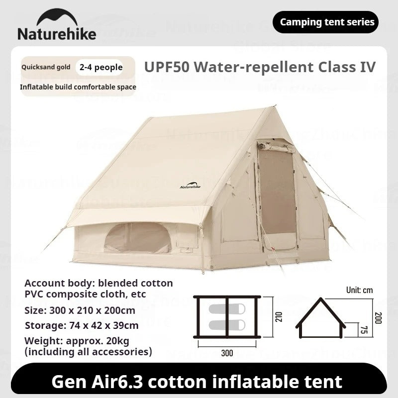 Naturehike Air 6.3 Inflatable Cotton Glamping Tent for Family Outdoor Camping