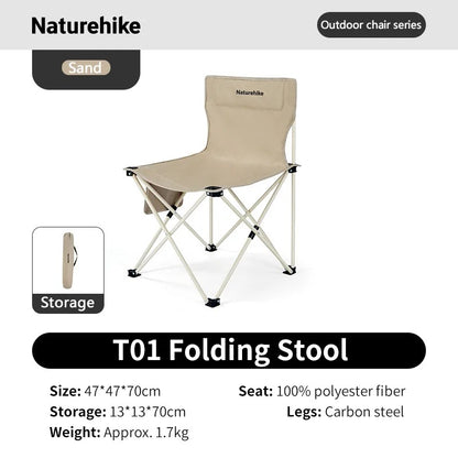 Naturehike T01 Ultralight Foldable Steel Frame Portable Camping Stool