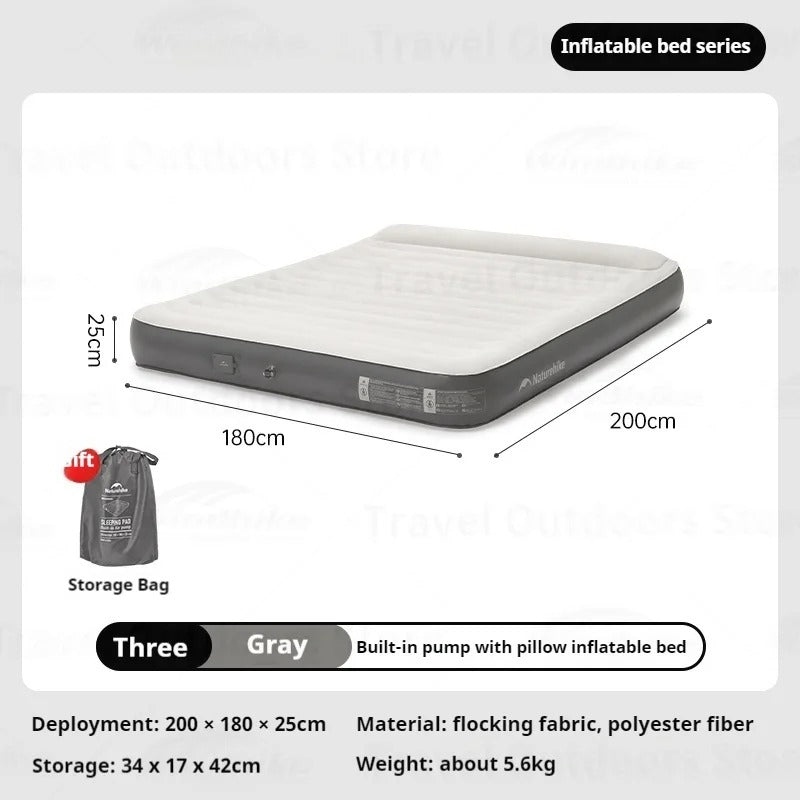 Naturehike Inflatable Camping Mattress with Built-In Pump Grey
