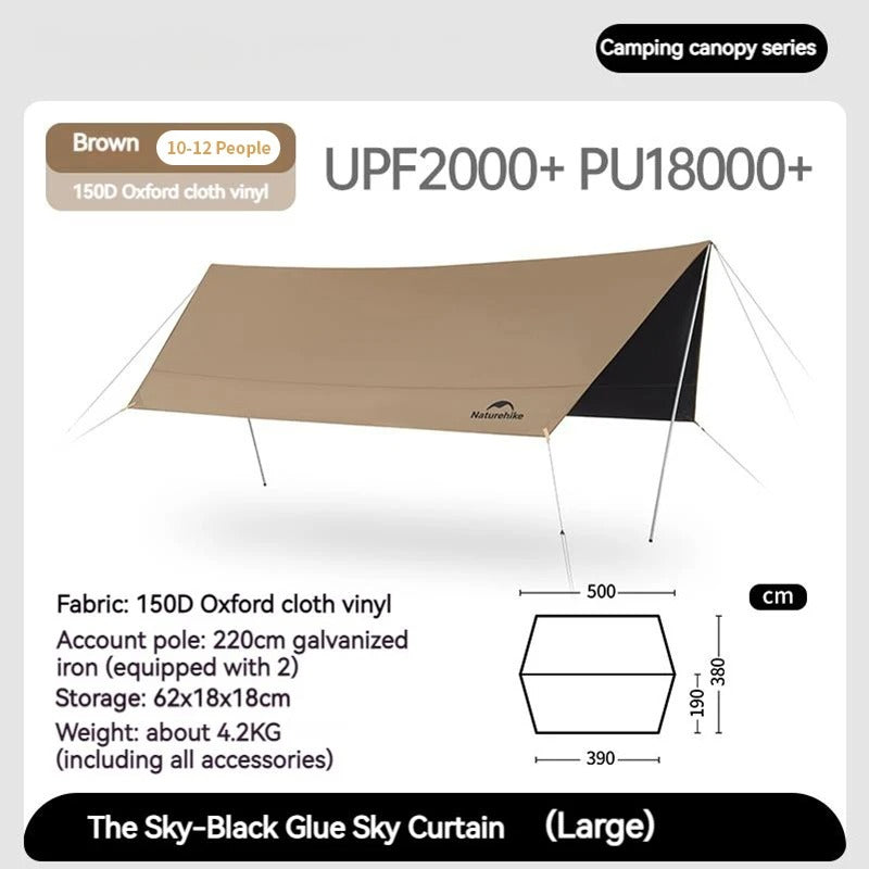 Naturehike Outdoor Cloudy Canopy Shelter Tarp Waterproof For (10-12 Persons)