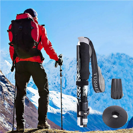 BUBUDA Folding Hiking Stick Portable Ultra Light Anti Shock