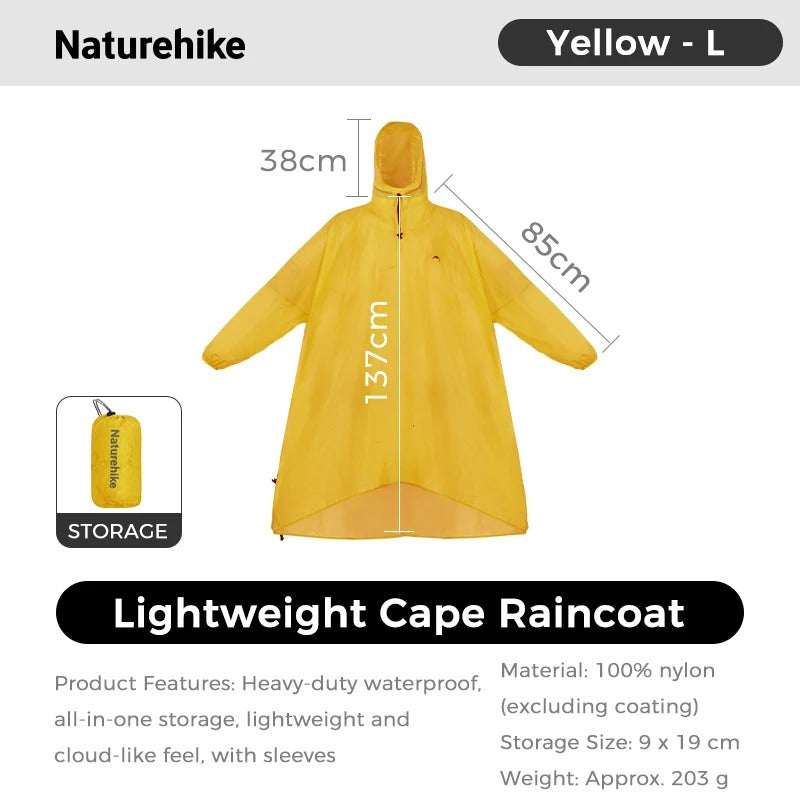 Naturehike Ultralight Heavy Rain & Windproof Outdoor Poncho