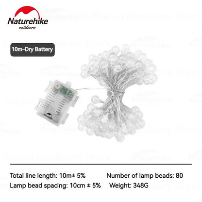 Naturehike 10M Ball String Lights Outdoor Camping Rainproof Bubble Decorative Lamp