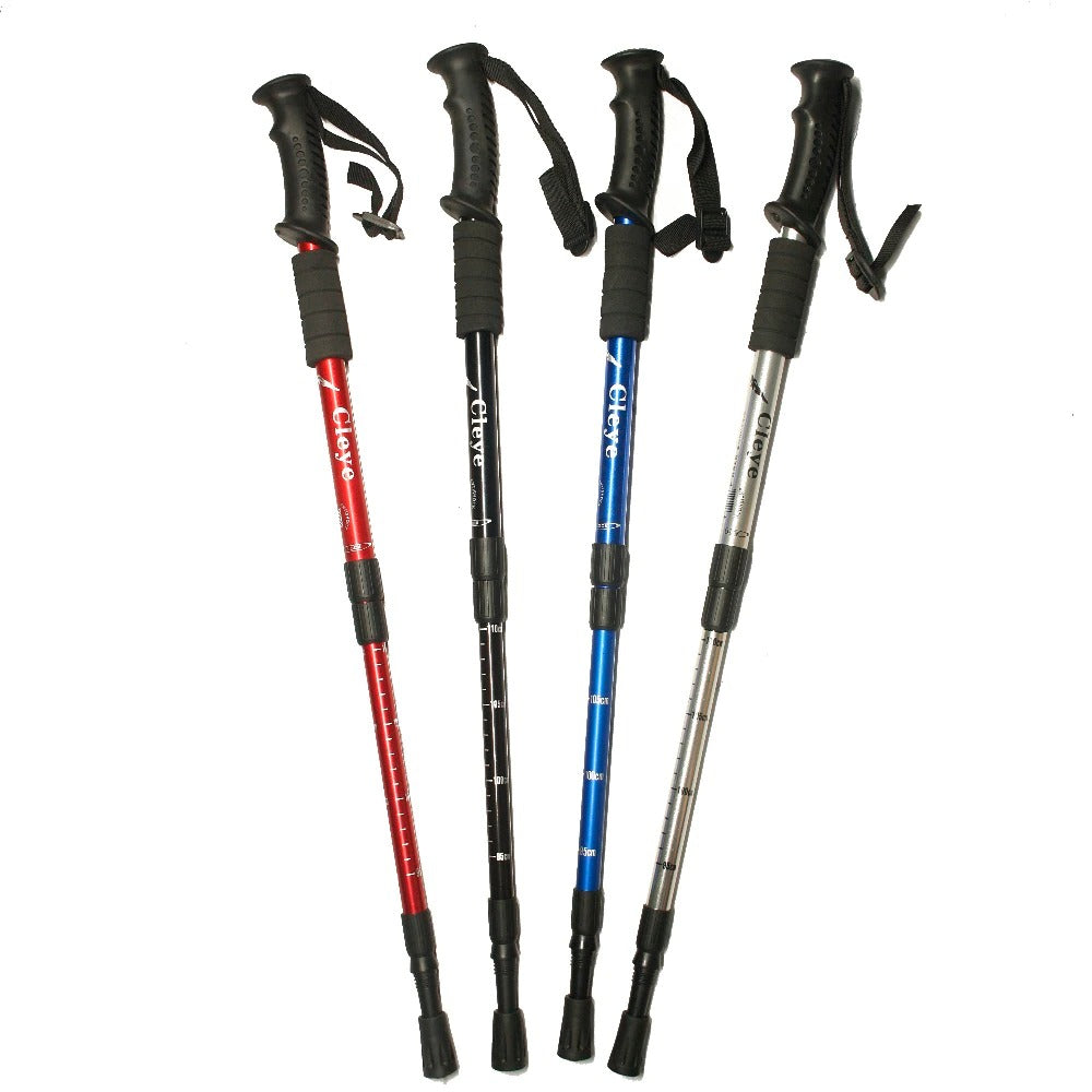 2Pcs/pair Outdoor Hiking Anti Shock Telescopic Walking Sticks