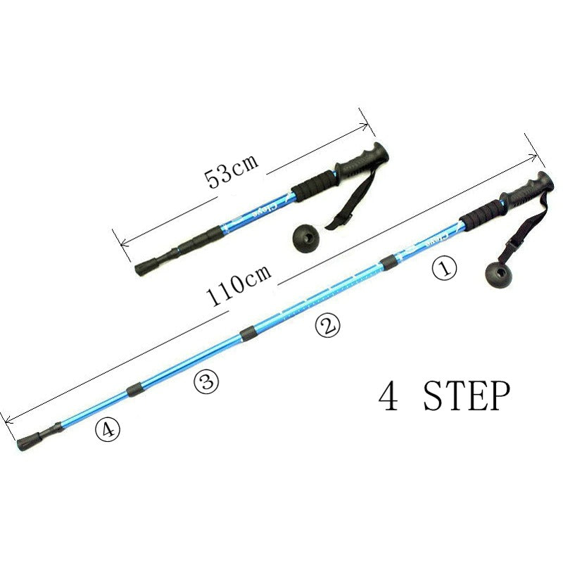 2Pcs/pair Outdoor Hiking Anti Shock Telescopic Walking Sticks