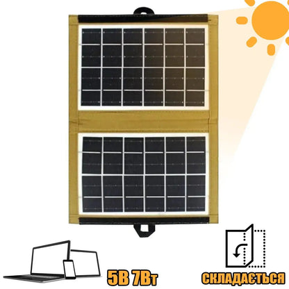 CCLamp Foldable solar panel  CL-670 7W with USB output, universal charging