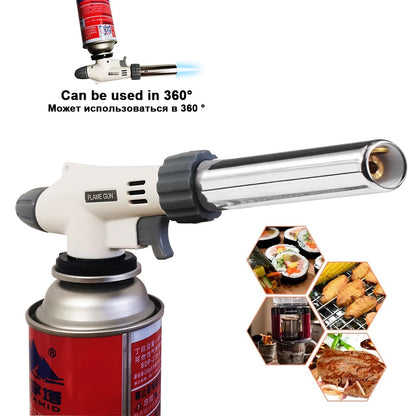 Multifunctional Welding, BBQ, Flame Gun with Butane Gas WHITE