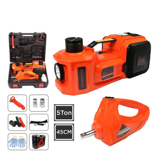 Portable Hydraulic Car Jack With Air Compressor & Tire Wrench